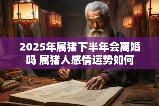 2025年属猪下半年会离婚吗 属猪人感情运势如何