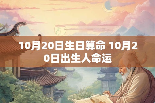 10月20日生日算命 10月20日出生人命运