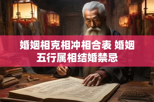 婚姻相克相冲相合表 婚姻五行属相结婚禁忌