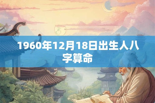 1960年12月18日出生人八字算命