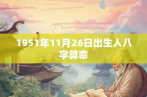 1951年11月26日出生人八字算命
