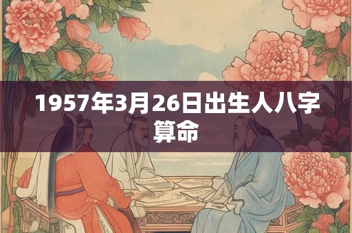 1957年3月26日出生人八字算命