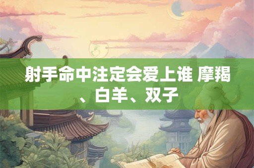 射手命中注定会爱上谁 摩羯、白羊、双子