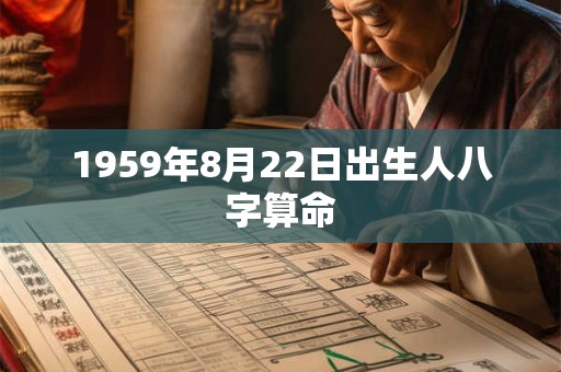 1959年8月22日出生人八字算命