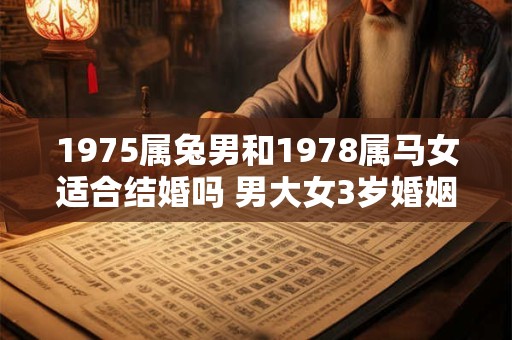 1975属兔男和1978属马女适合结婚吗 男大女3岁婚姻