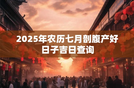 2025年农历七月剖腹产好日子吉日查询