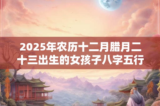 详细阅读:2025年农历十二月腊月二十三出生的女孩子八字五行取名宝典 2025年农历十二月腊月二十三出生的女孩子八字五行取名宝典