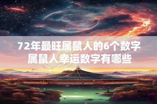 72年最旺属鼠人的6个数字 属鼠人幸运数字有哪些