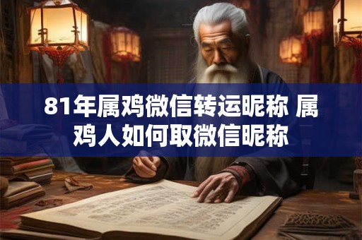 81年属鸡微信转运昵称 属鸡人如何取微信昵称