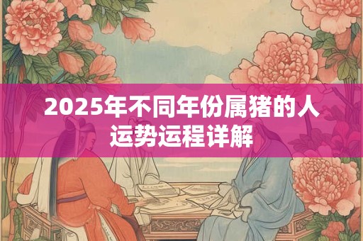2025年不同年份属猪的人运势运程详解