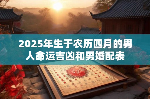 2025年生于农历四月的男人命运吉凶和男婚配表