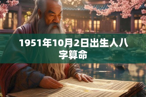 1951年10月2日出生人八字算命
