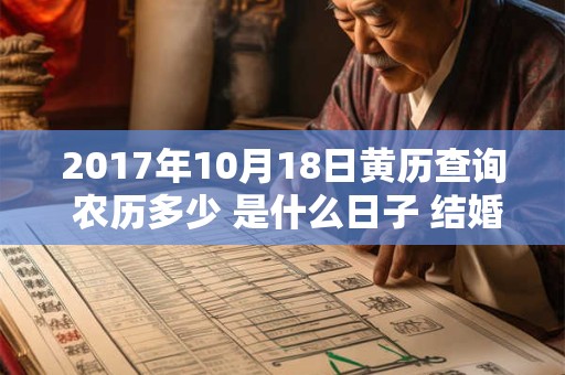 2017年10月18日黄历查询 农历多少 是什么日子 结婚吉时