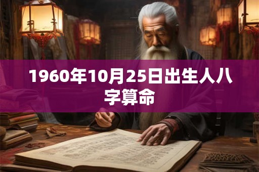 1960年10月25日出生人八字算命