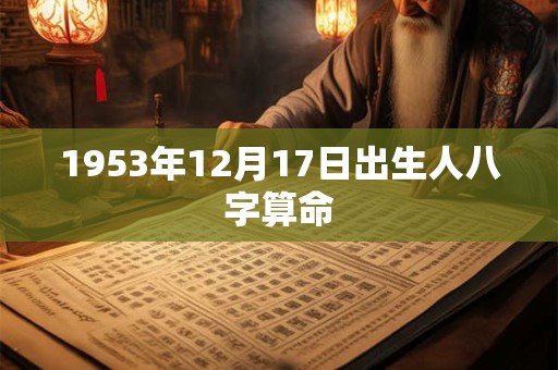 1953年12月17日出生人八字算命