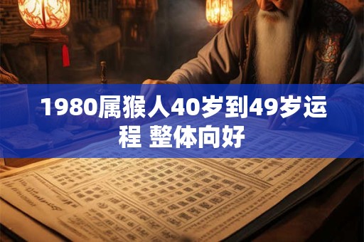 1980属猴人40岁到49岁运程 整体向好