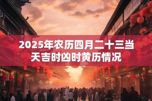 2025年农历四月二十三当天吉时凶时黄历情况 2025年农历四月二十三当天吉时凶时黄历情况
