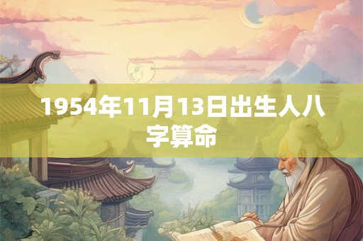 1954年11月13日出生人八字算命