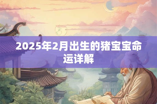 2025年2月出生的猪宝宝命运详解