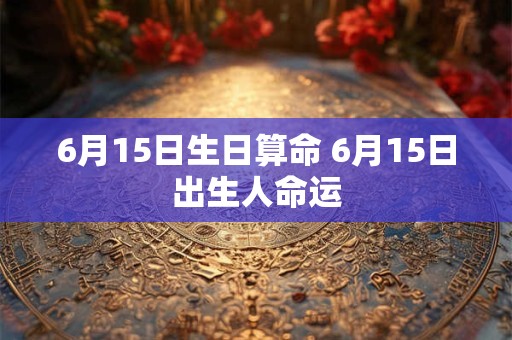 6月15日生日算命 6月15日出生人命运