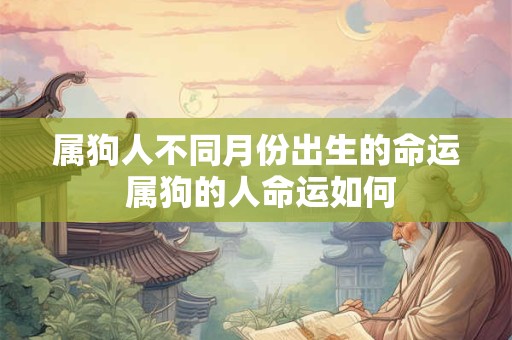 属狗人不同月份出生的命运 属狗的人命运如何