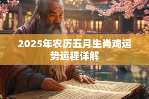 2025年农历五月生肖鸡运势运程详解