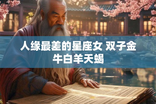 人缘最差的星座女 双子金牛白羊天蝎