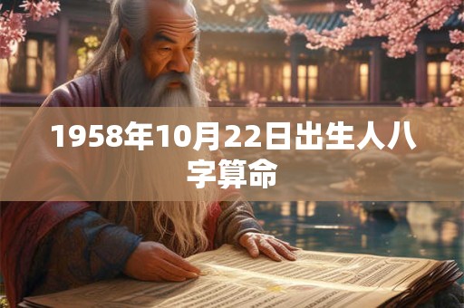 1958年10月22日出生人八字算命
