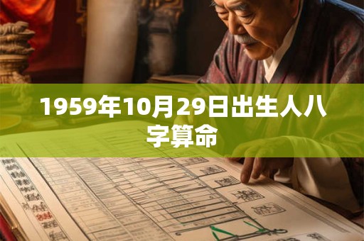 1959年10月29日出生人八字算命