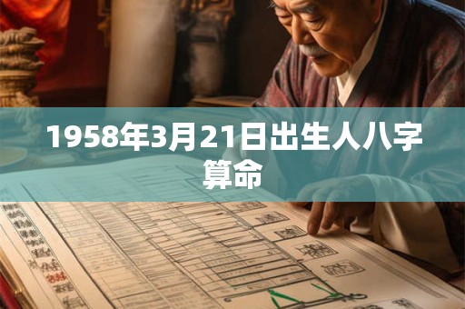 1958年3月21日出生人八字算命