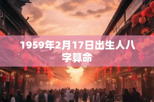1959年2月17日出生人八字算命