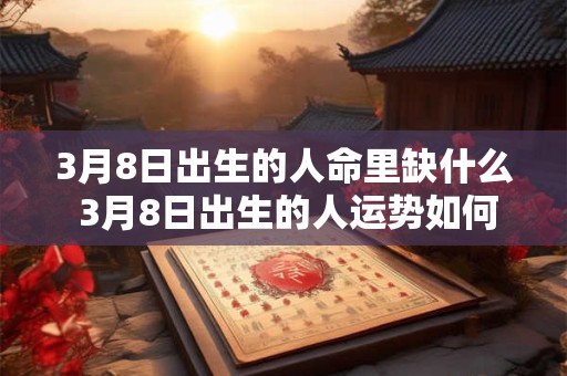 详细阅读:3月8日出生的人命里缺什么 3月8日出生的人运势如何 3月8日出生的人命里缺什么 3月8日出生的人运势如何
