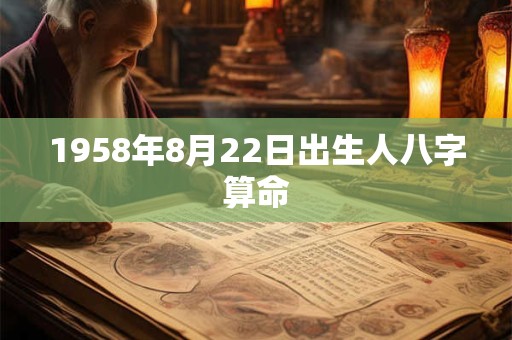 1958年8月22日出生人八字算命