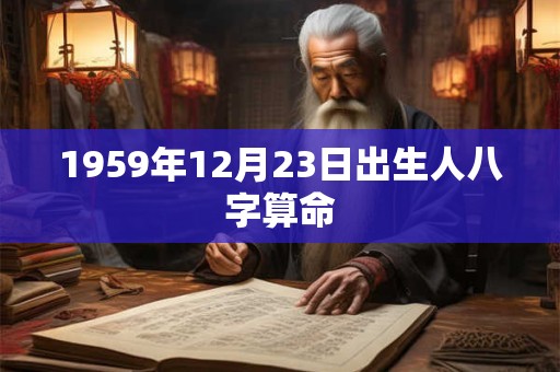 1959年12月23日出生人八字算命