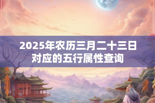 2025年农历三月二十三日对应的五行属性查询