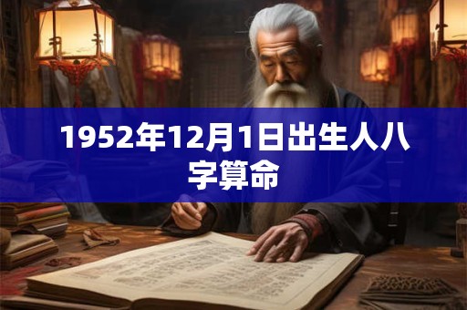 详细阅读:1952年12月1日出生人八字算命 1952年12月1日出生人八字算命