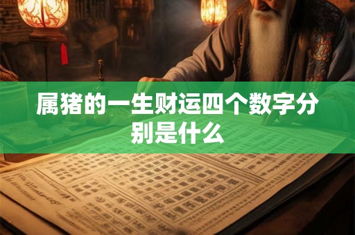 属猪的一生财运四个数字分别是什么