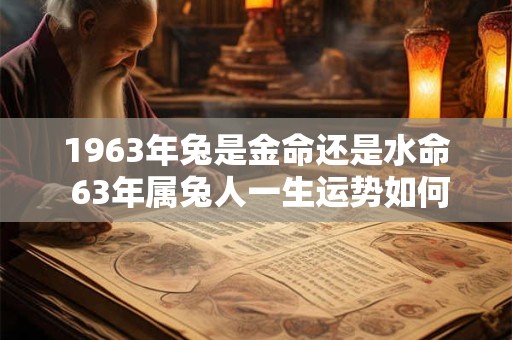 1963年兔是金命还是水命 63年属兔人一生运势如何