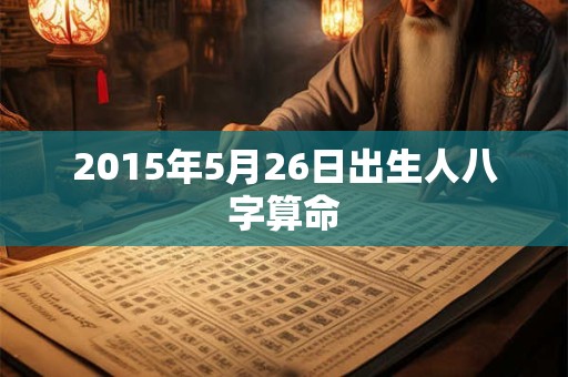 2015年5月26日出生人八字算命