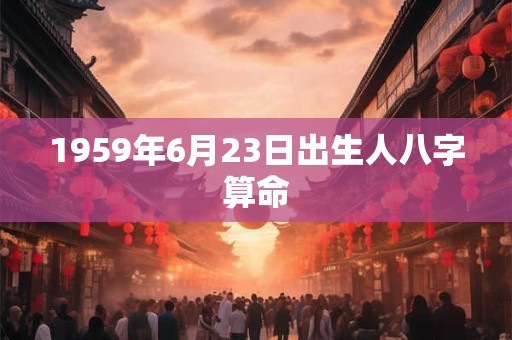 详细阅读:1959年6月23日出生人八字算命 1959年6月23日出生人八字算命