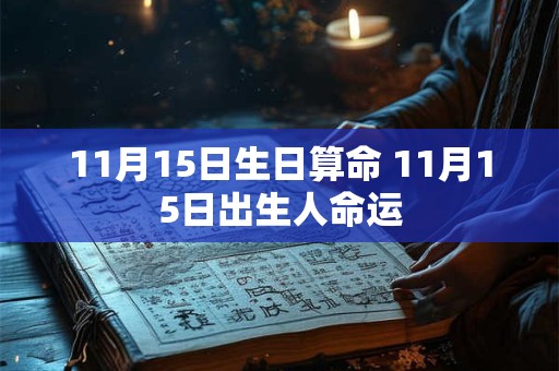 11月15日生日算命 11月15日出生人命运