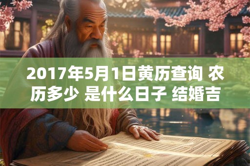 2017年5月1日黄历查询 农历多少 是什么日子 结婚吉时