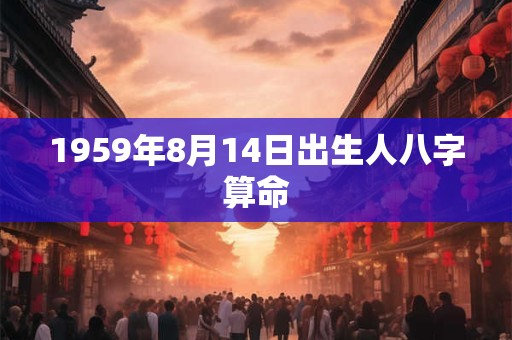 1959年8月14日出生人八字算命