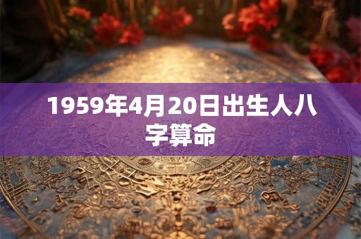 1959年4月20日出生人八字算命