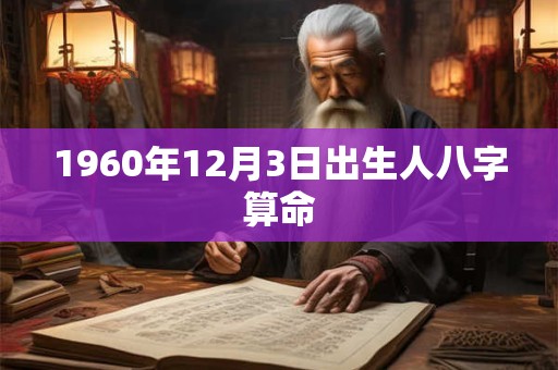 1960年12月3日出生人八字算命