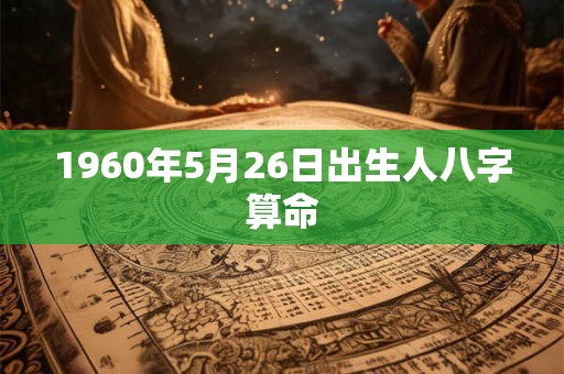 1960年5月26日出生人八字算命