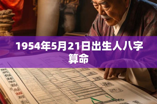 1954年5月21日出生人八字算命