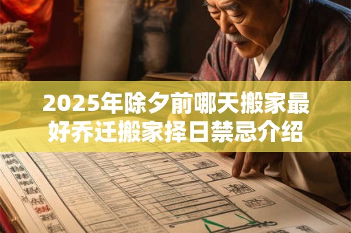 2025年除夕前哪天搬家最好乔迁搬家择日禁忌介绍