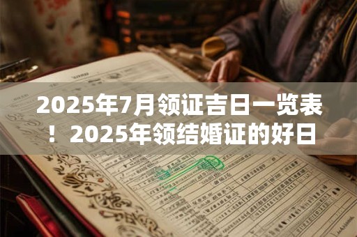 2025年7月领证吉日一览表!2025年领结婚证的好日子查询 2025年7月领证吉日一览表!2025年领结婚证的好日子查询