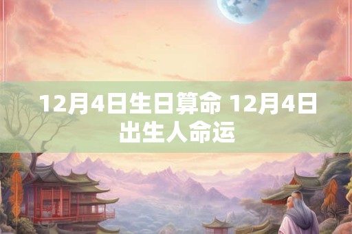 12月4日生日算命 12月4日出生人命运